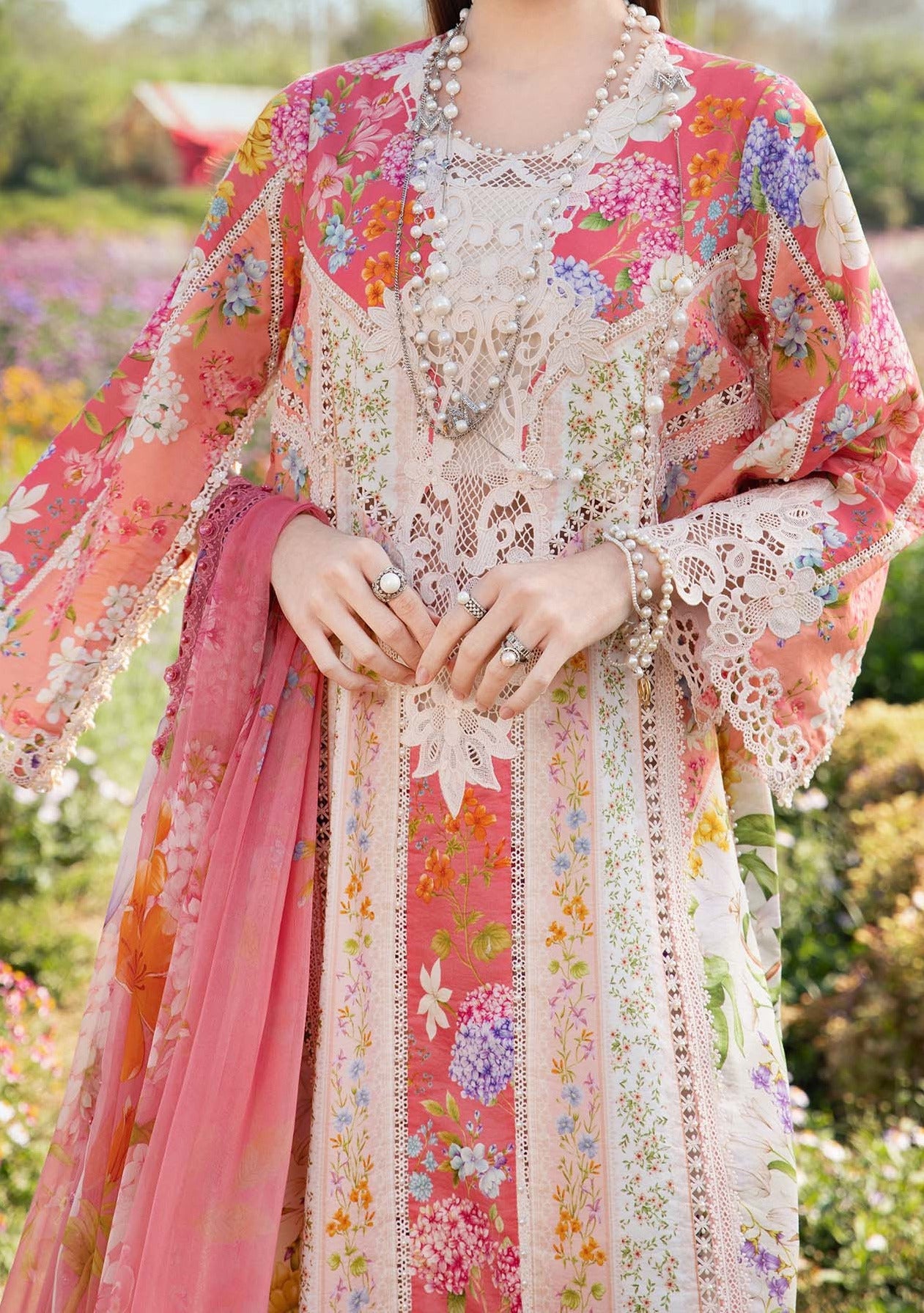 Maria.B Pakistani Luxury Embroidered Lawn Suit - db29456