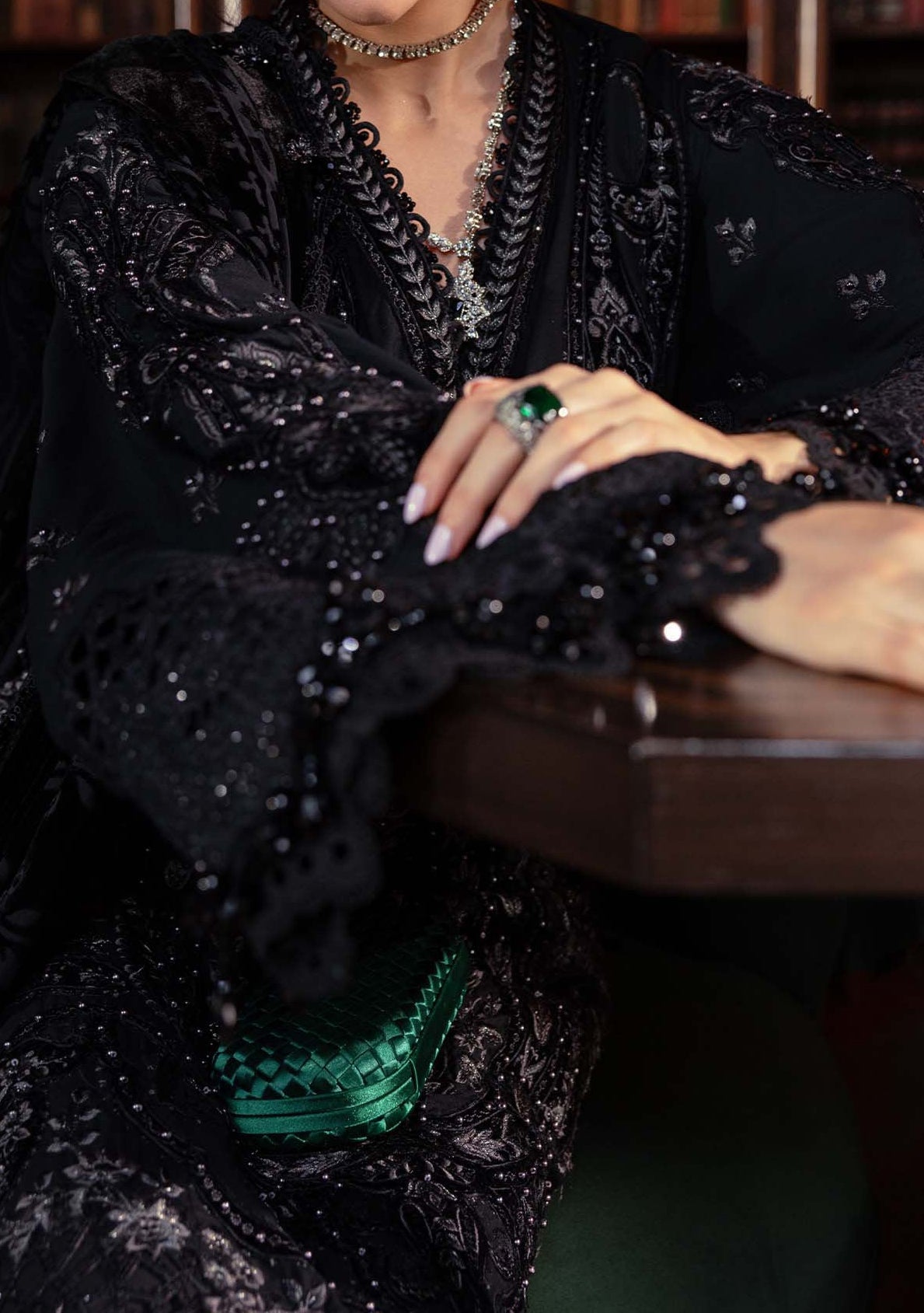 Maria.B Pakistani Luxury Embroidered Linen Suit - db30383