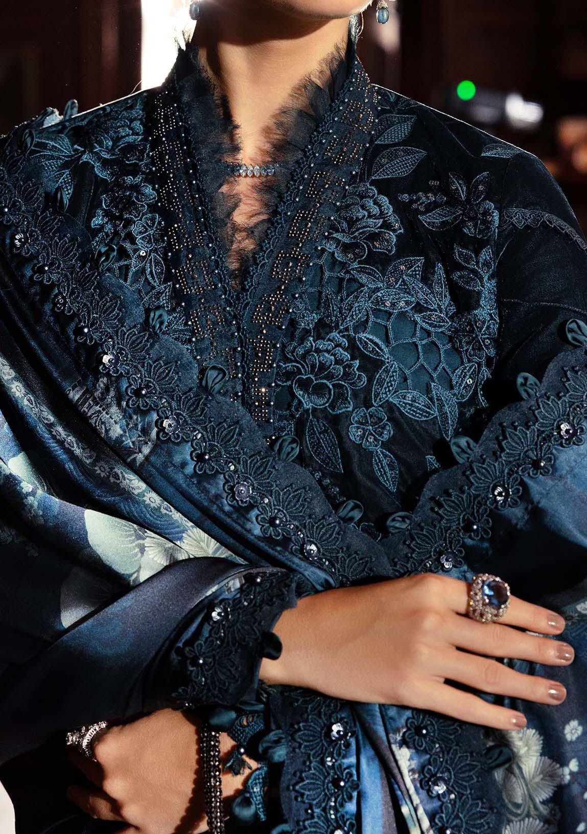 Maria.B Pakistani Luxury Embroidered Velvet Suit - db30385