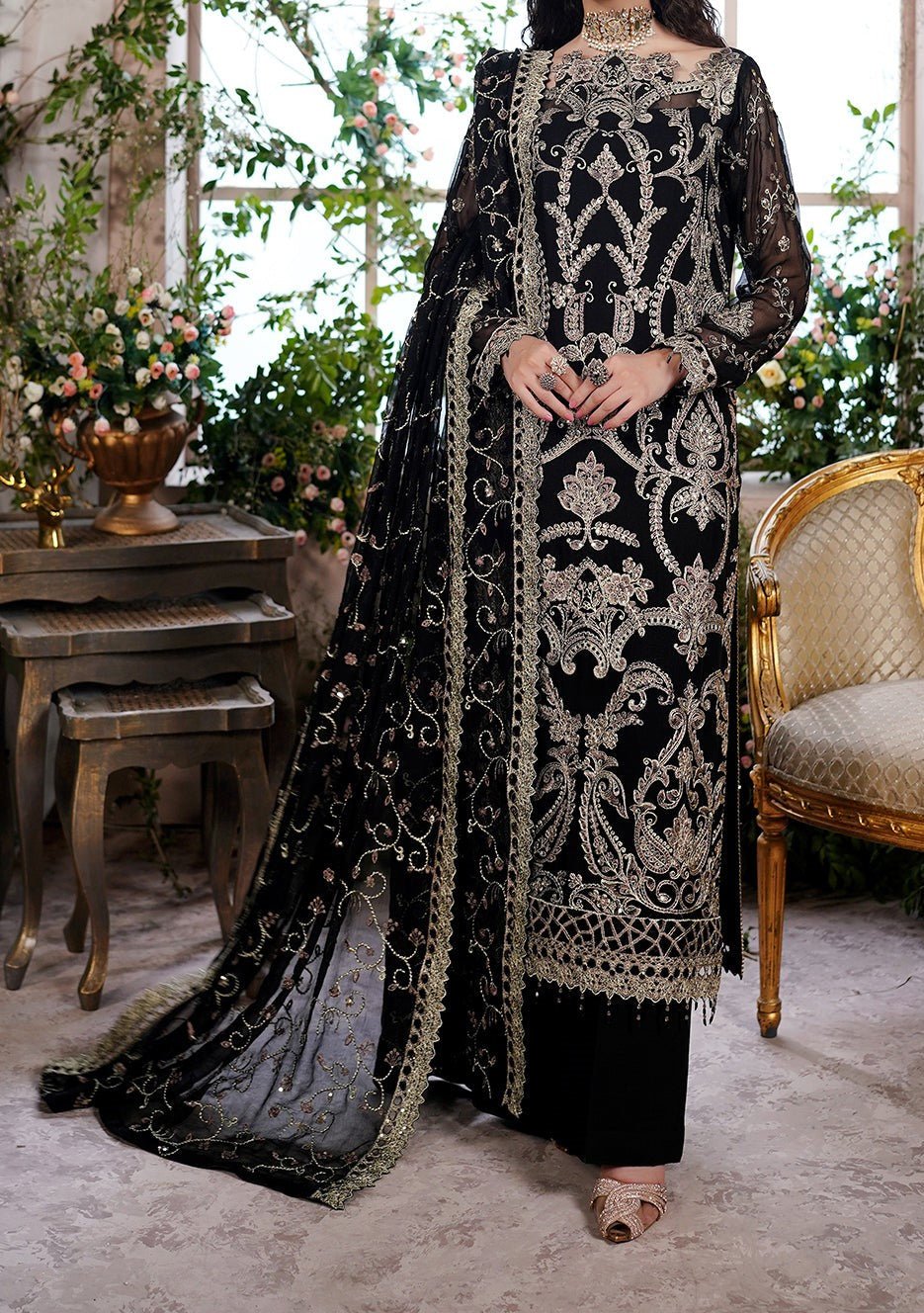 Maryam's Aarzu Pakistani Luxury Chiffon Dress - db27626