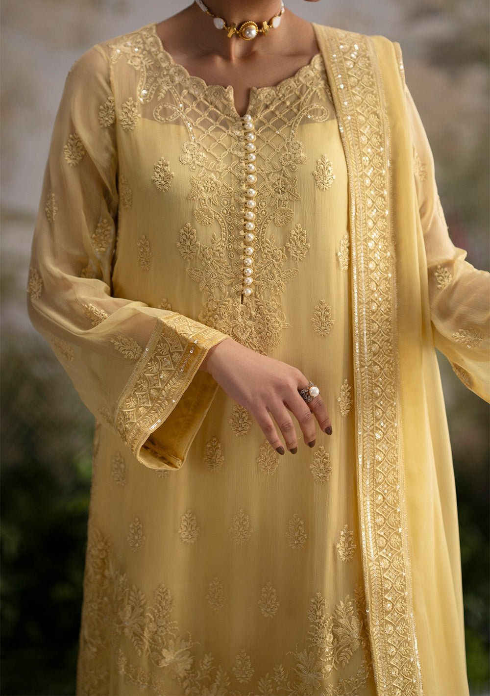 Maryum N Maria Embroidered Luxury Chiffon Dress Maryum N Maria Embroidered Luxury Chiffon Dress