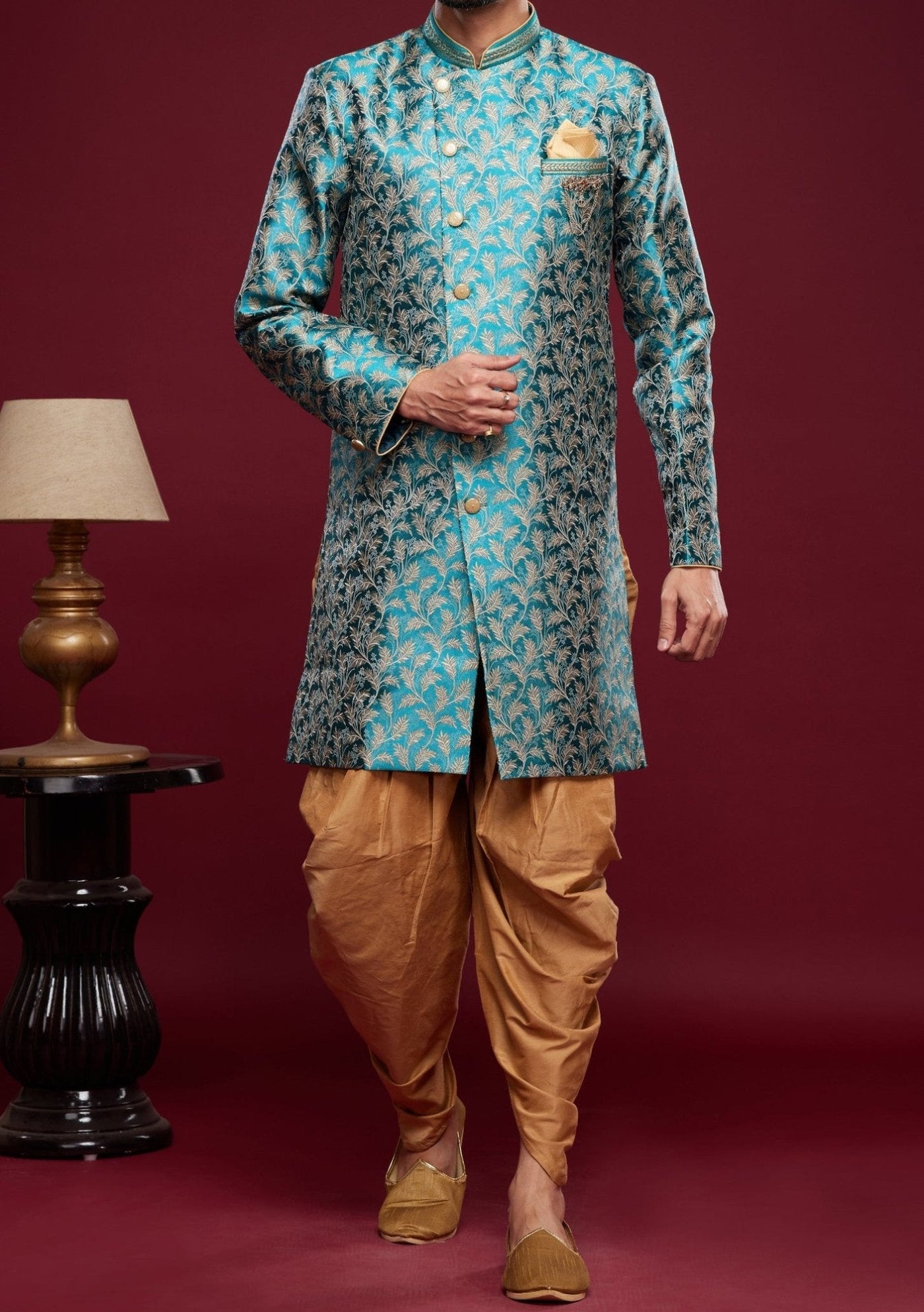 Men's Semi Indo Western Party Wear Sherwani Suit - db25769