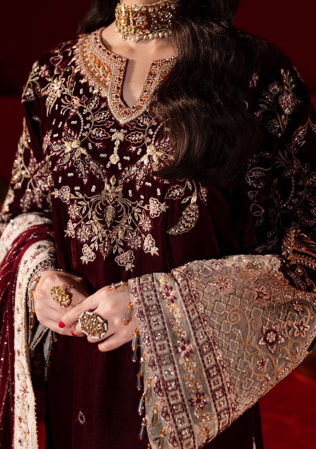 Pakistani designer velvet dresses store