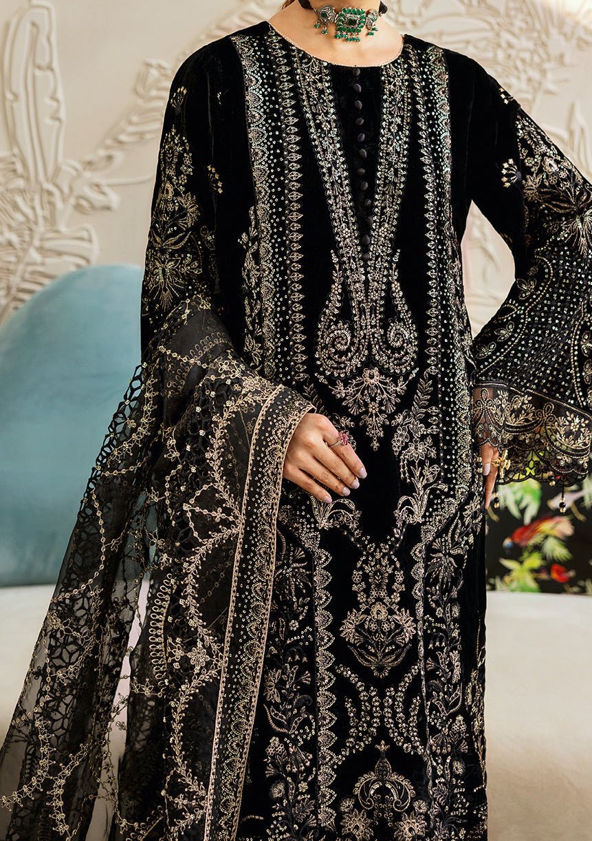 velvet embroidered dress MB 1065-9000 Micro 3Pc Heavy Embroidery Velvet Dress With Velvet Embro –  Zia Fabrics main image 1