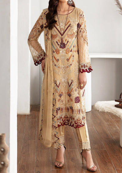 Ramsha Rangoon Pakistani Luxury Chiffon Dress - db28946