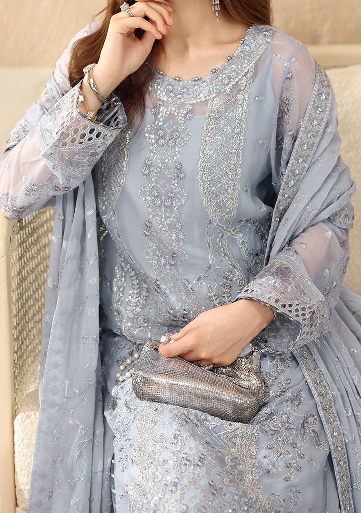 white christmas dresses Designer chiffon dresses Pakistani with sequins work – Nameera by Farooq main image 1