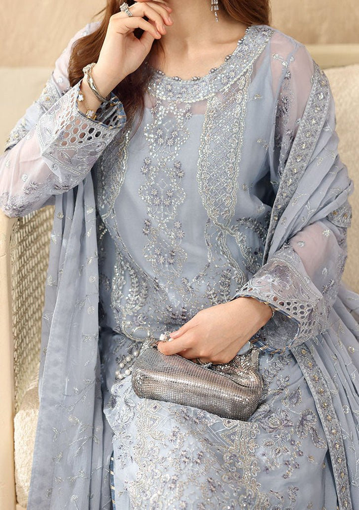 Ramsha Sunheri Pakistani Luxury Chiffon Dress- db30583