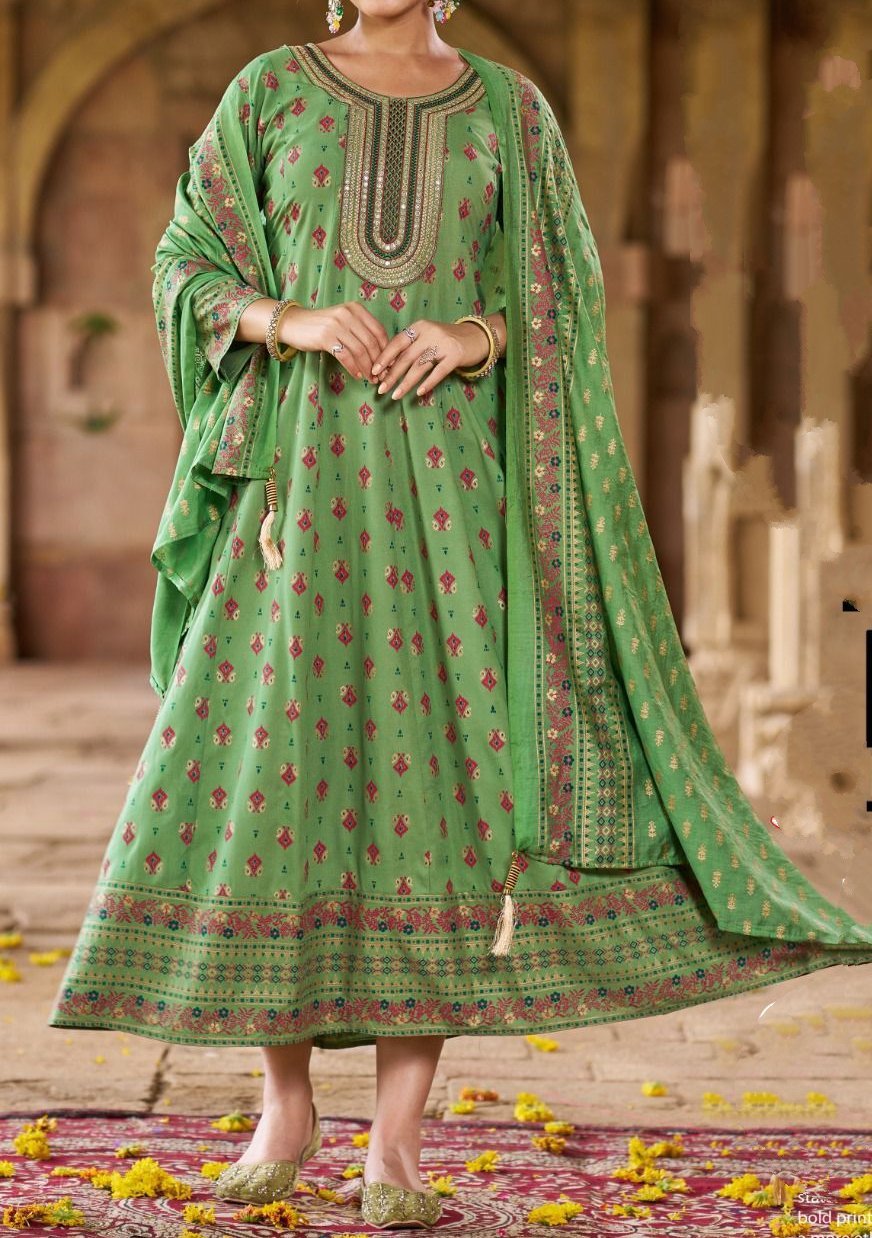 Senorita Embroidered Anarkali Gown With Dupatta - db29803