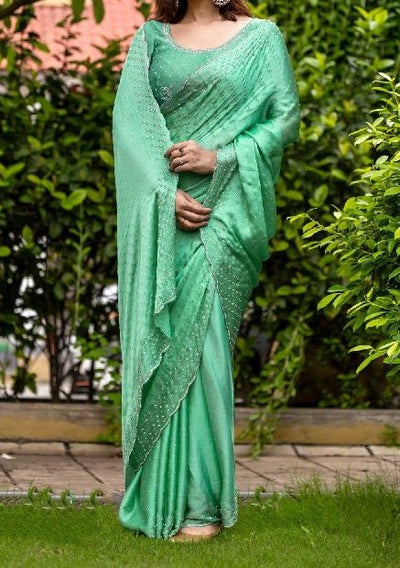 Sethnic Karigari Handwork Designer Satin Saree - db28276