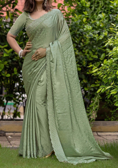 Sethnic Karigari Handwork Designer Satin Saree - db28278