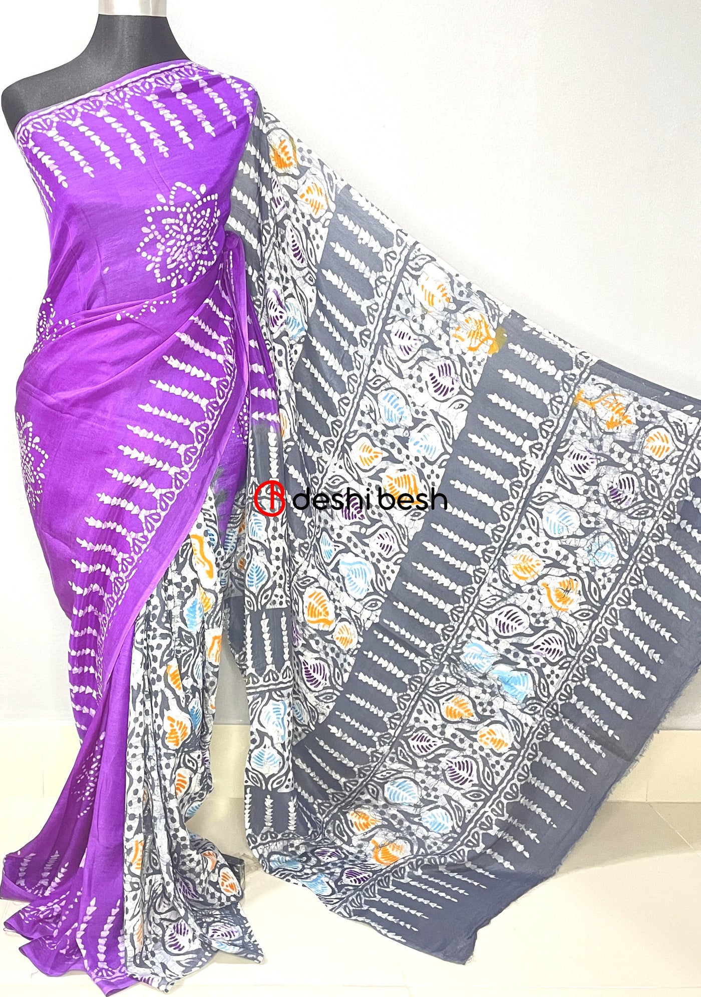 Boutique Designer Batik Printed Silk Saree