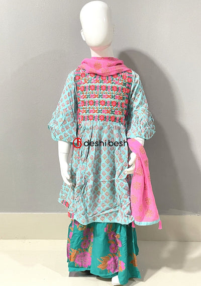 Aarong Printed Embroidered Linen Shalwar Suit - db18852