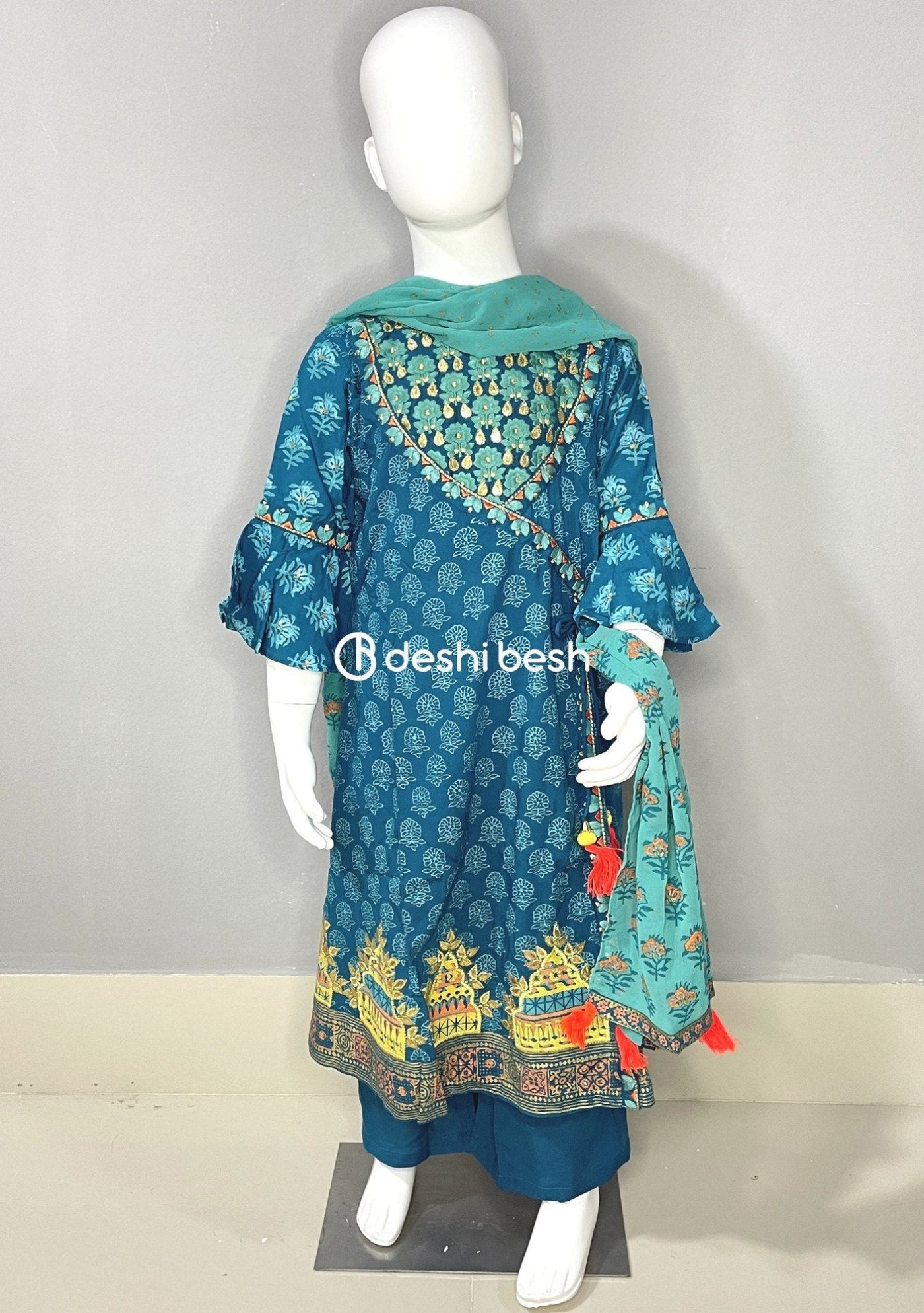 Aarong Printed Embroidered Linen Shalwar Suit - db18848