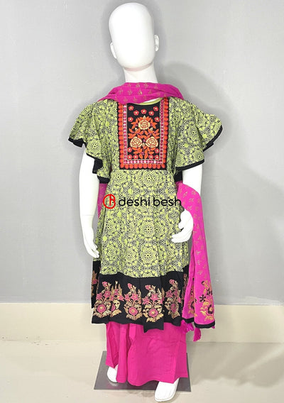 Aarong Printed Embroidered Linen Shalwar Suit - db18854