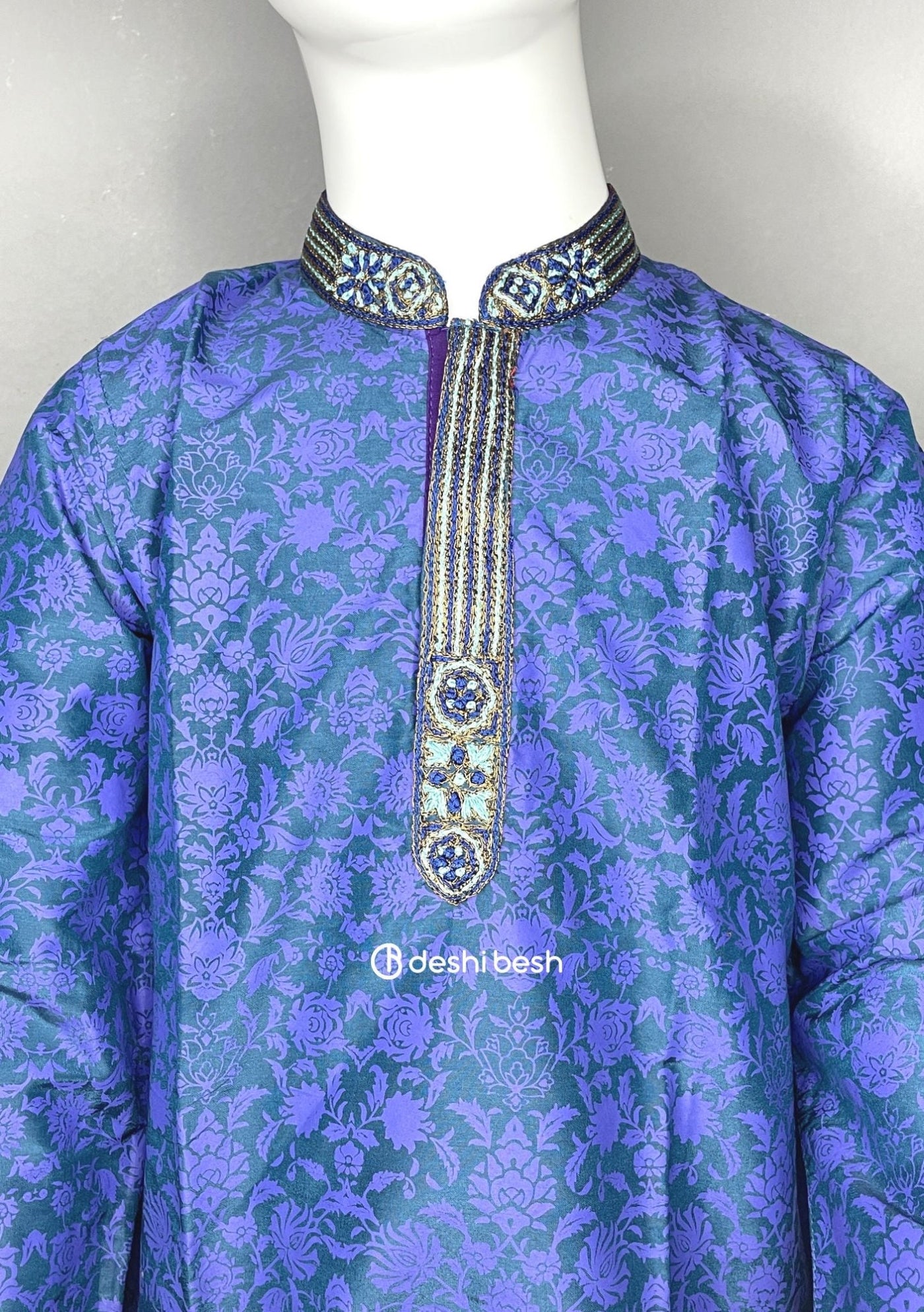 Aarong Printed Embroidered Mixed Cotton Punjabi - db18909