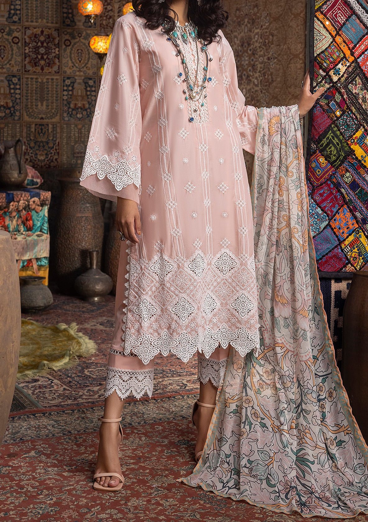 Adan's Libas Ayesha Pakistani Schiffli Lawn Dress - db25039