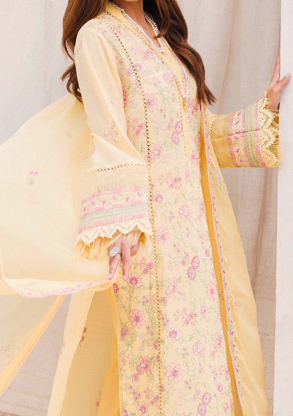 Adan's Libas Chikankari Pakistani Embroidered Lawn Dress - db25431