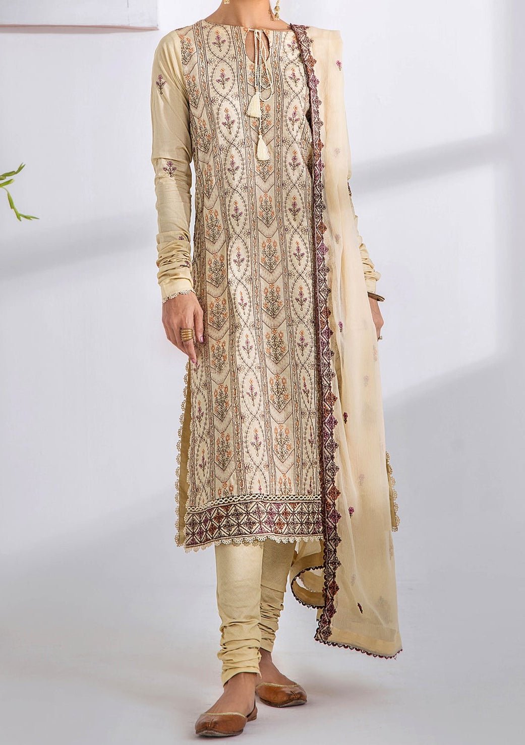 Adan's Libas Gull Pakistani Embroidered Lawn Dress - db25377