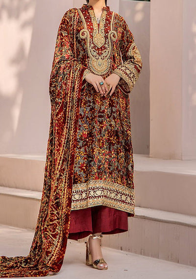 Adan's Libas Plachi Pakistani Velvet Dress - db24207