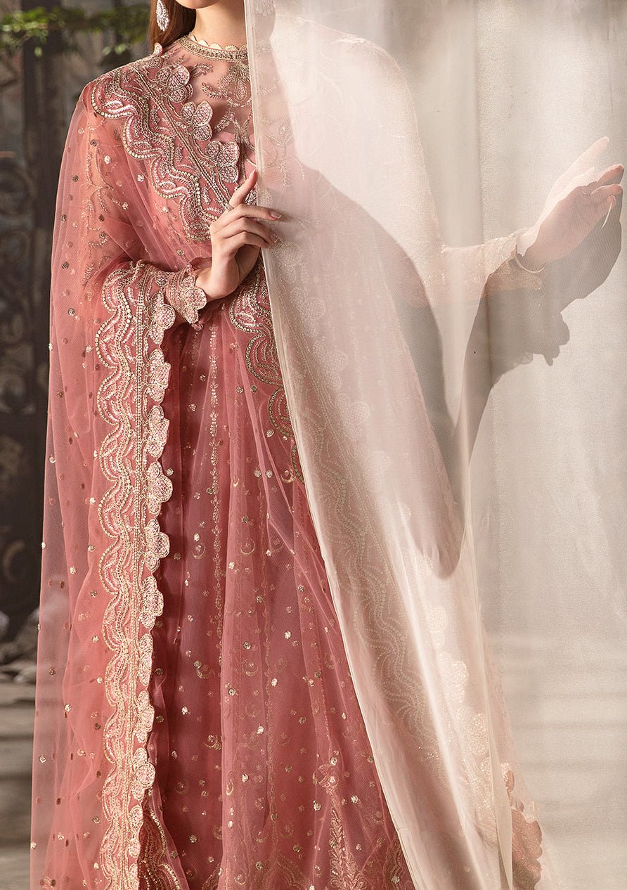 Afrozeh Rosa Pakistani Luxury Net Anarkali - db25145