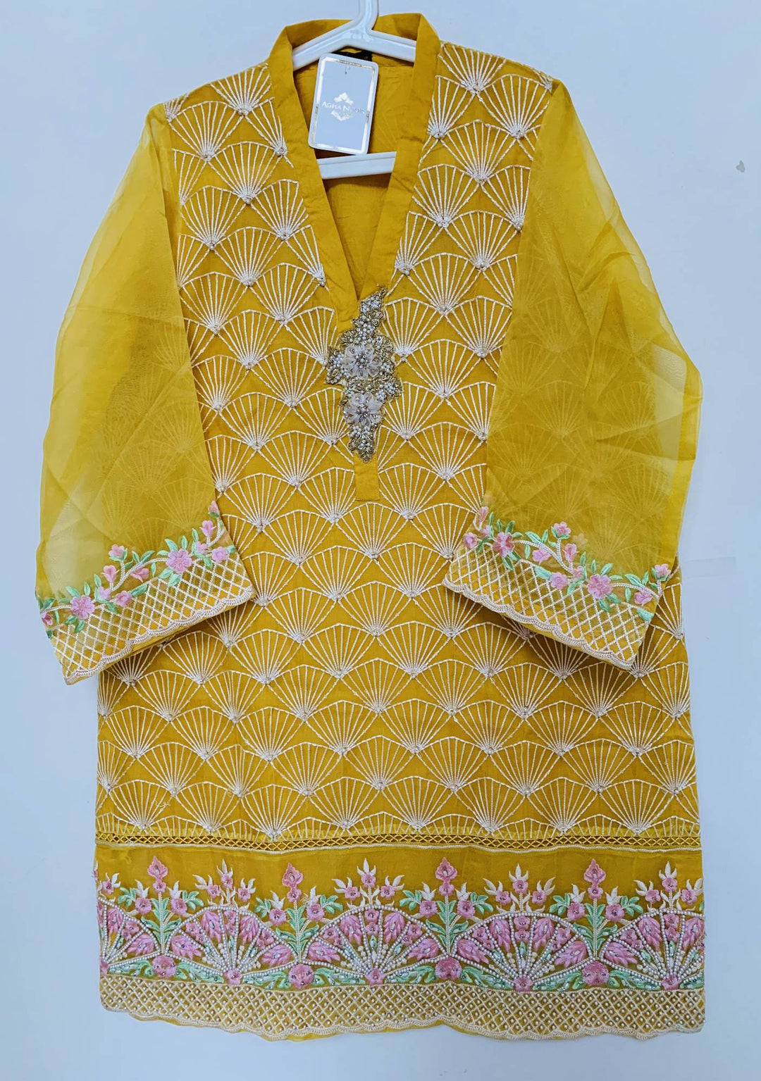 agha noor organza dress 3 Piece