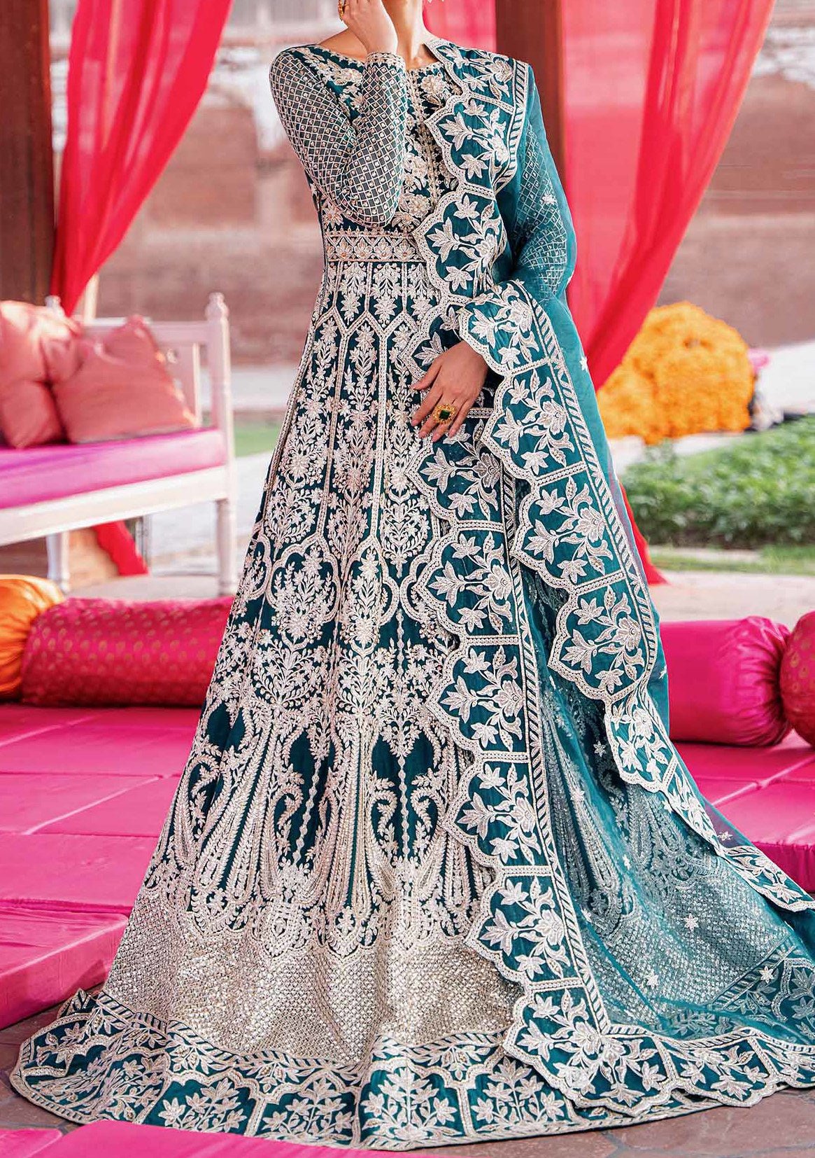 Gray & Gold Designer Embroidered Silk Bridal Anarkali Gown | Anarkali gown, Bridal  anarkali, Bridal wear