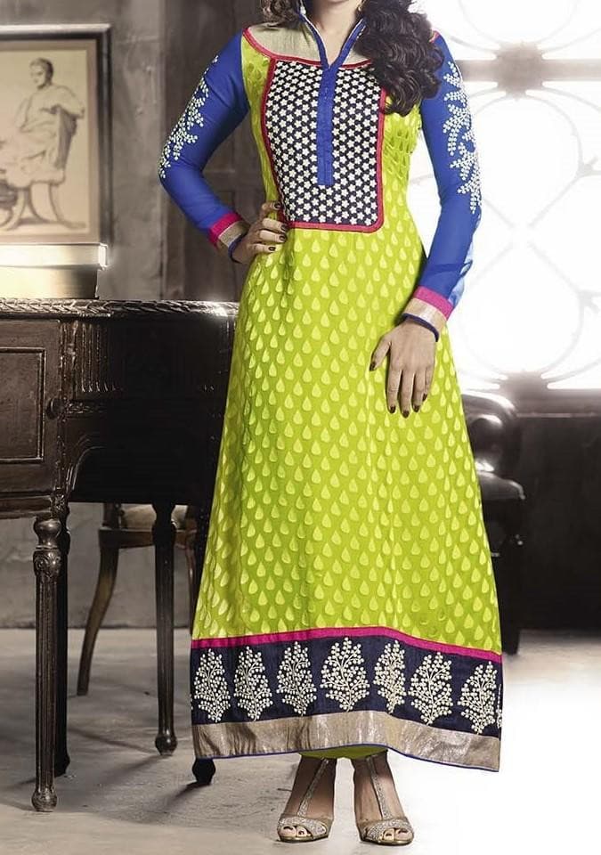 Amisha Patel Designer Long Style Salwar Suit: Deshi Besh.