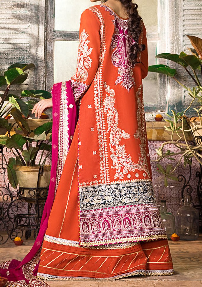 asim jofa orange dress AJLFF-14- Light Coral Embroidered Chiffon Outfit By- Asim Jofa