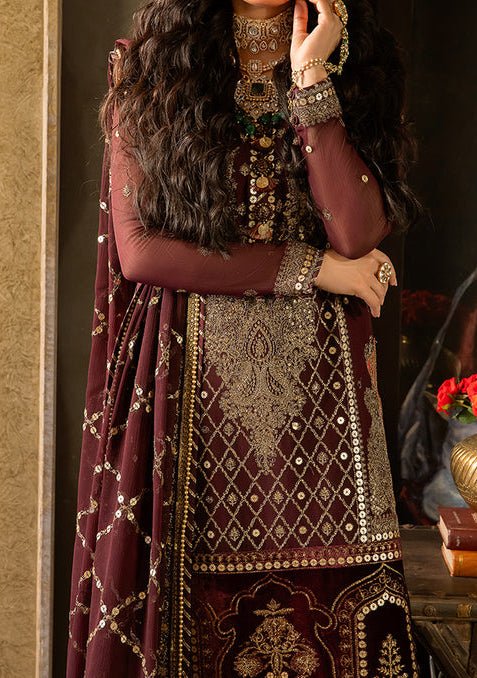 Asim Jofa Velvet Festive Pakistani Chiffon Dress - db24125