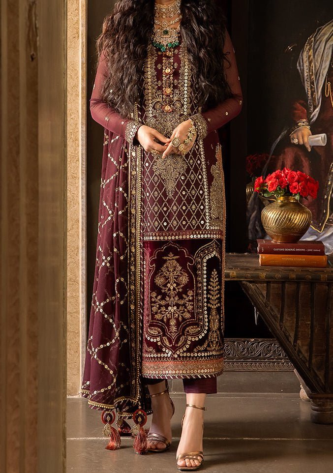 Asim Jofa Velvet Festive Pakistani Chiffon Dress - db24125