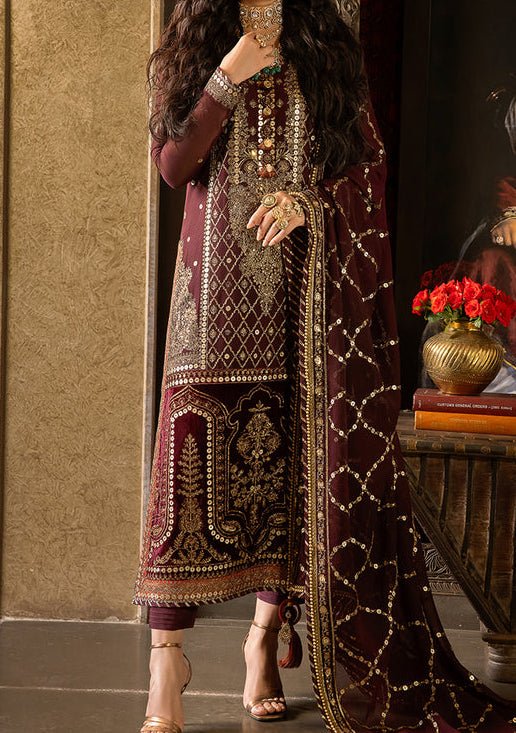 Asim Jofa Velvet Festive Pakistani Chiffon Dress - db24125