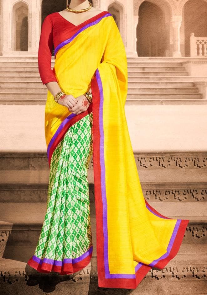 Bhagalpuri Silk Varansi Designer Saree: Deshi Besh.