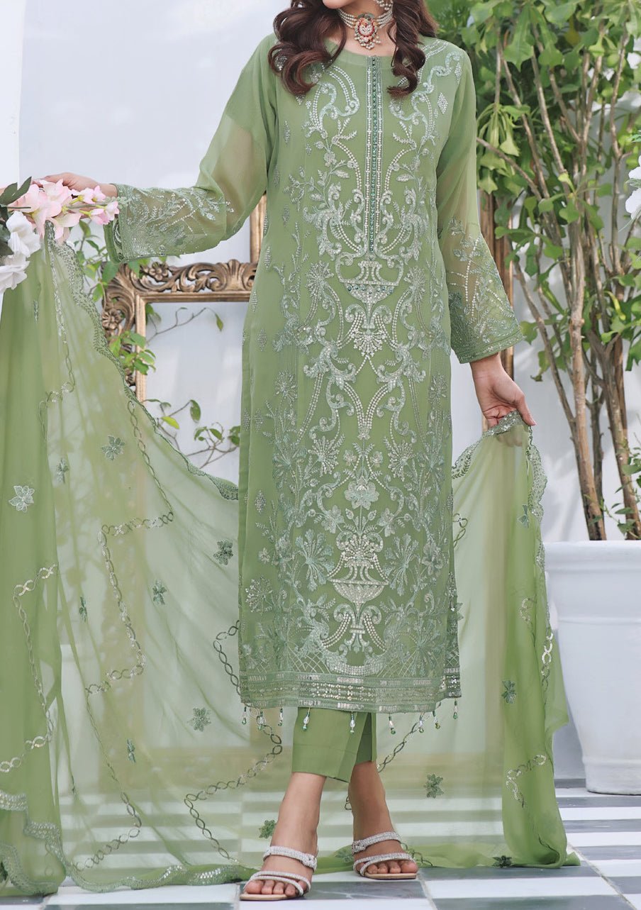 Bin Hameed Aira Heavy Embroidered Chiffon Dress - db24978