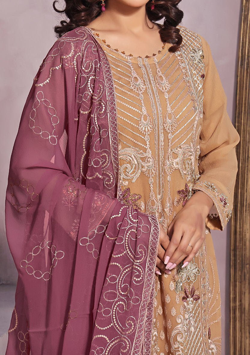 Bin Hameed Aleena Heavy Embroidered Chiffon Dress - db25129