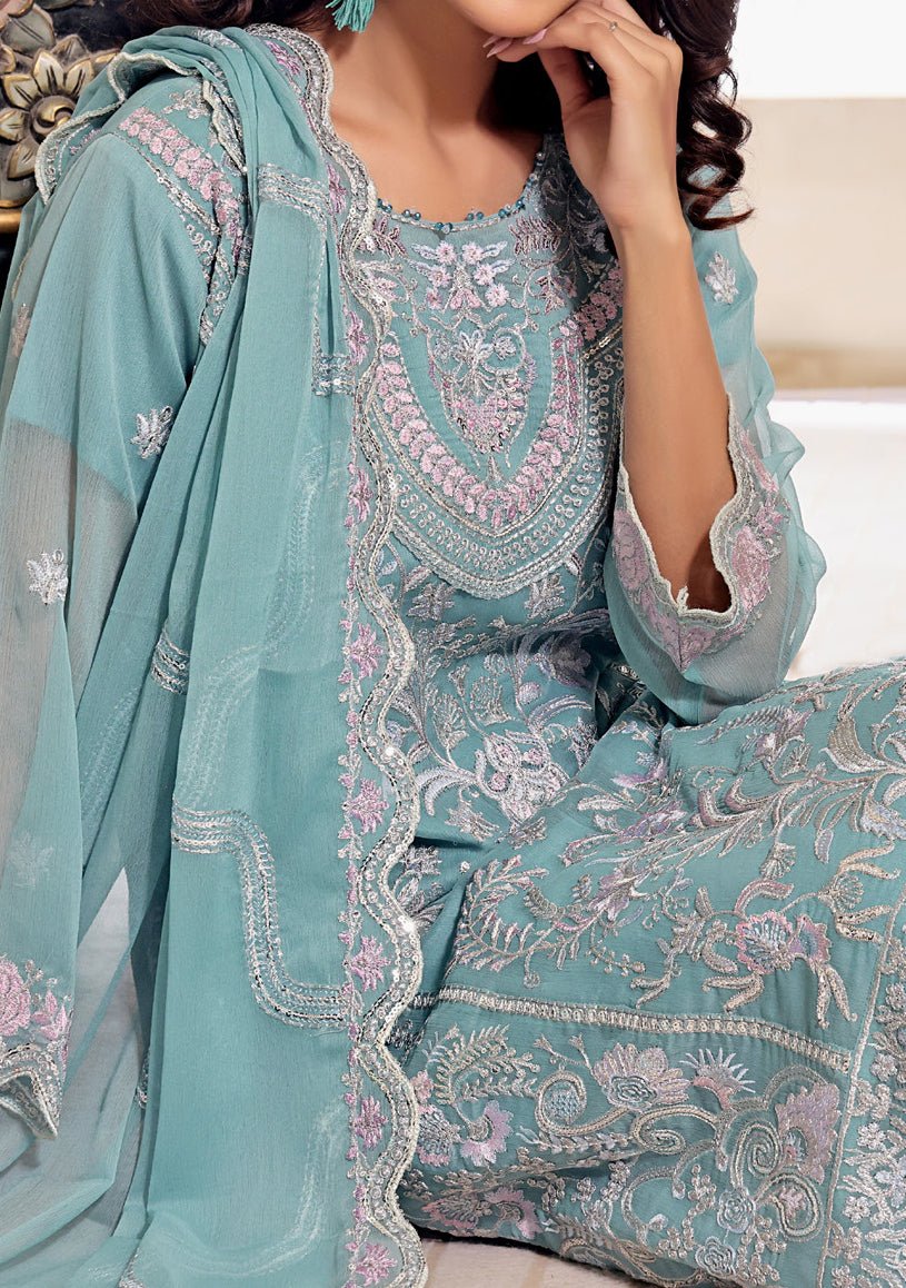 Bin Hameed Aleena Heavy Embroidered Chiffon Dress - db25128
