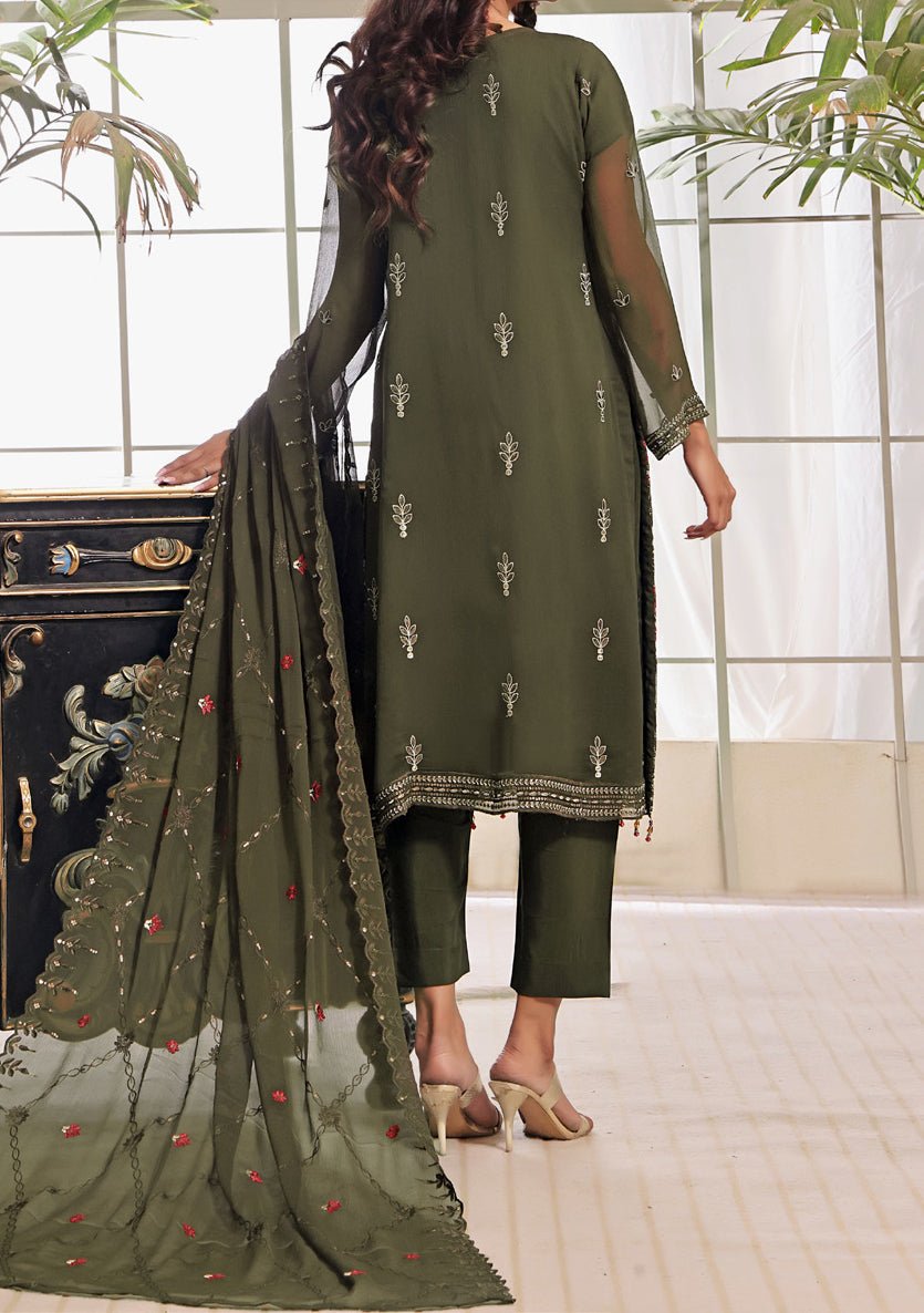 Bin Hameed Aleena Heavy Embroidered Chiffon Dress - db25130