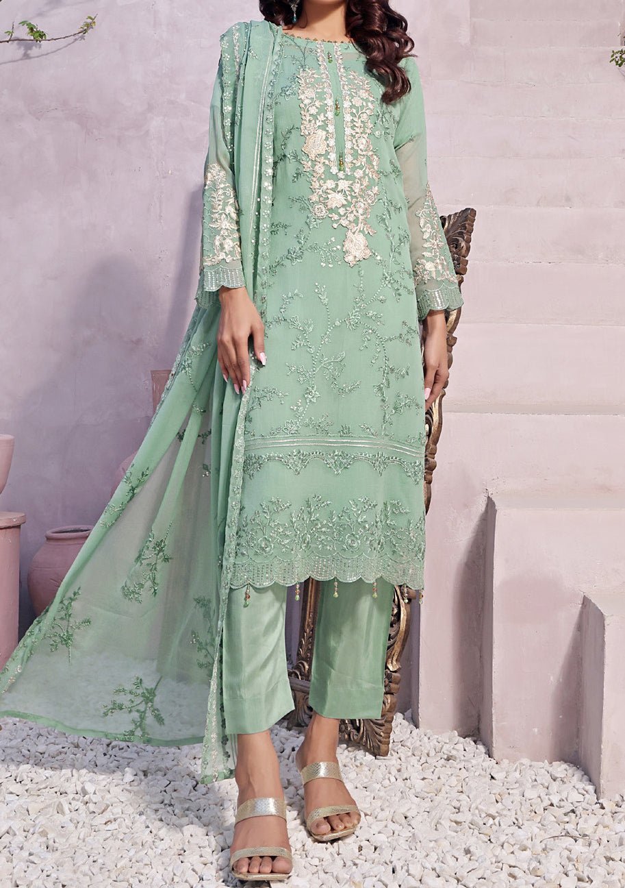 Bin Hameed Aleena Heavy Embroidered Chiffon Dress - db25134
