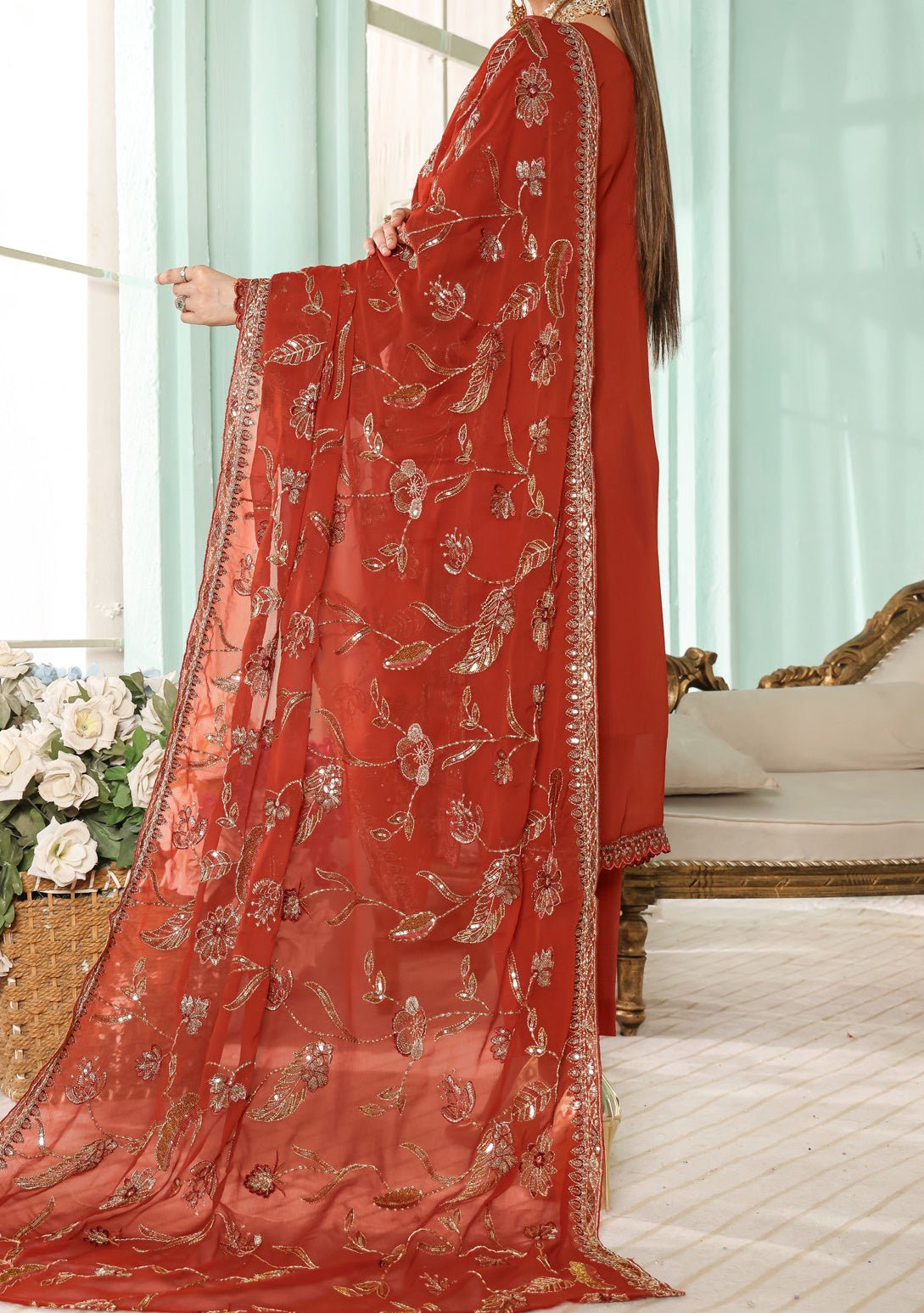 Bin Hameed Daneen Heavy Embroidered Chiffon Dress - db24968