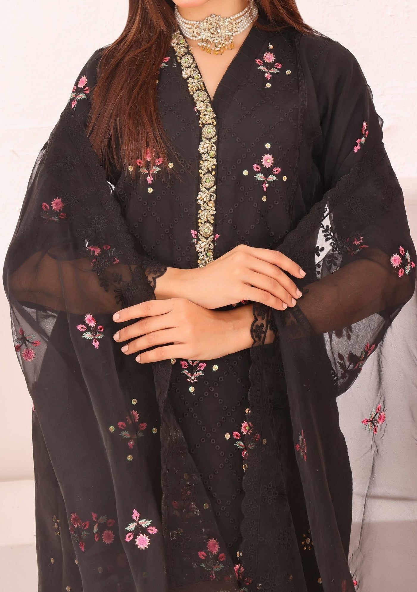 Bin Hameed Gul E Lala Heavy Embroidered Organza Dress - db25671