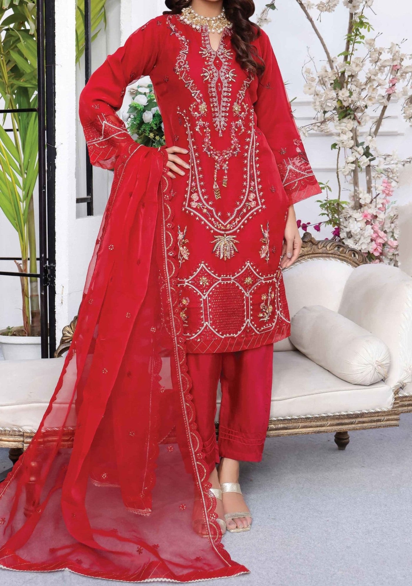 Bin Hameed Hadiya Heavy Embroidered Organza Dress - db25197
