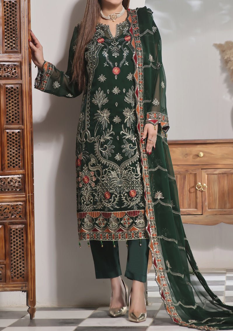 Bin Hameed Ranika Heavy Embroidered Chiffon Dress - db25051