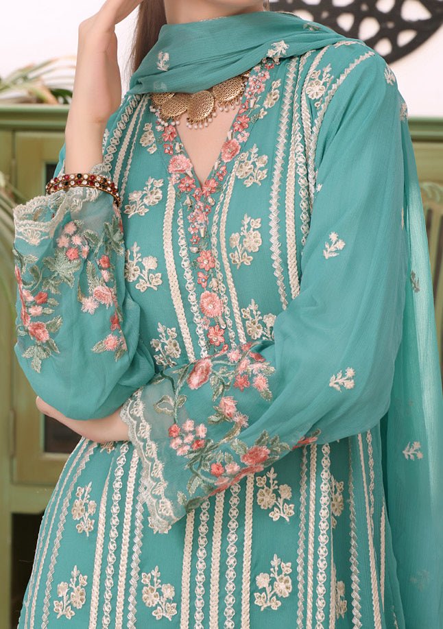Bin Hameed Sanaubar Heavy Embroidered Chiffon Dress main image 1