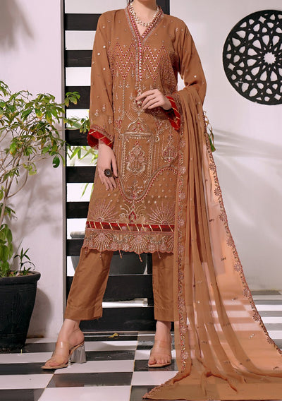 Bin Hameed Ready Made Heavy Embroidered Chiffon Dress - db24553