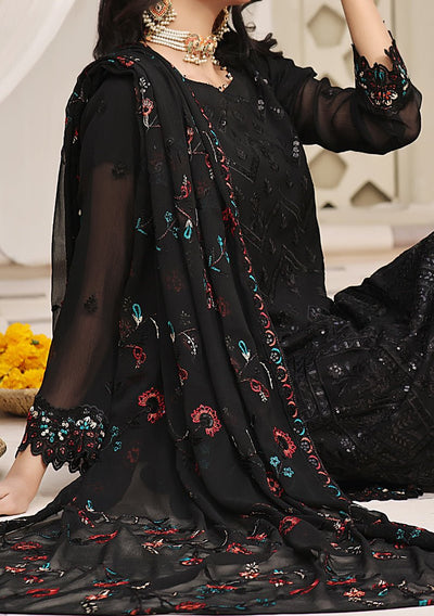 Bin Hameed Ready Made Heavy Embroidered Chiffon Dress - db24875