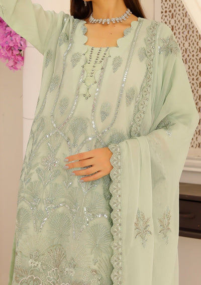 Bin Hameed Ready Made Heavy Embroidered Chiffon Dress - db24672