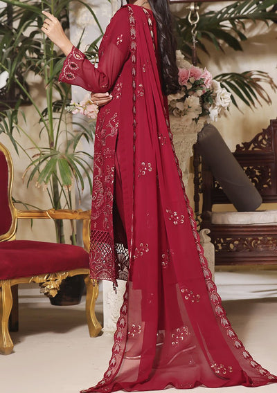 Bin Hameed Ready Made Heavy Embroidered Chiffon Dress - db24587
