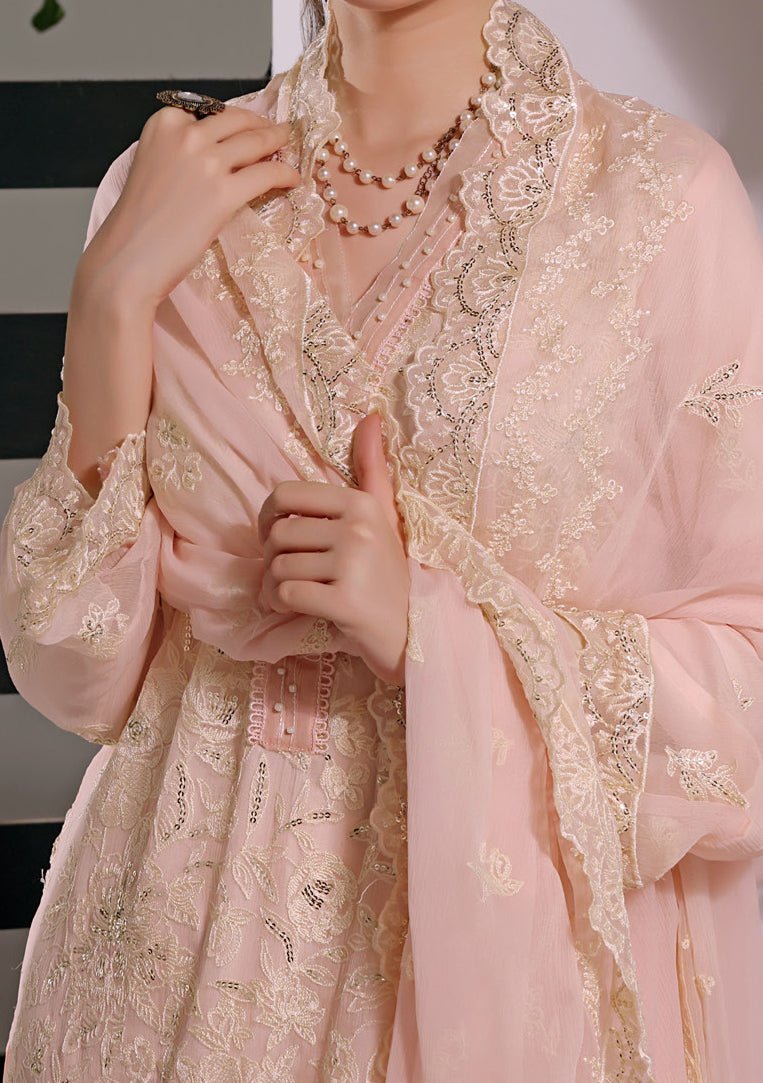 Bin Hameed Ready Made Heavy Embroidered Chiffon Dress - db24555
