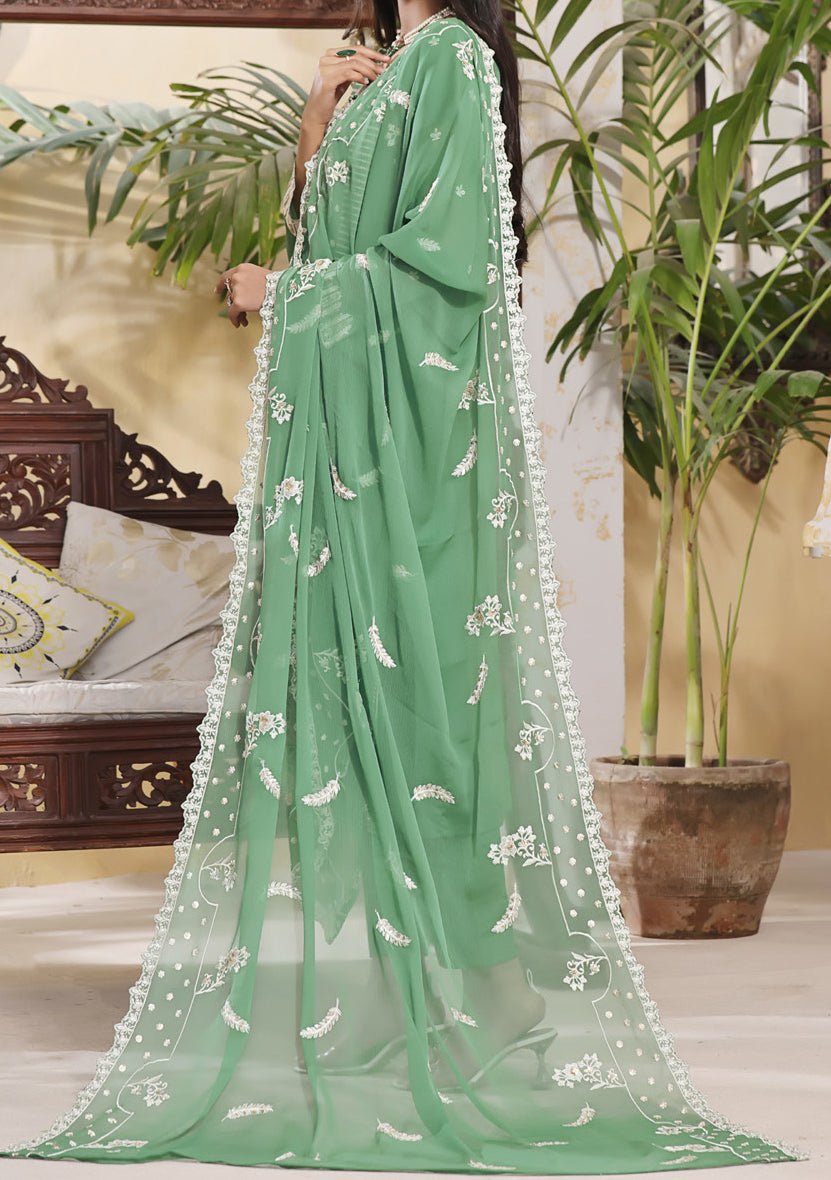 Bin Hameed Ready Made Heavy Embroidered Chiffon Dress - db24588