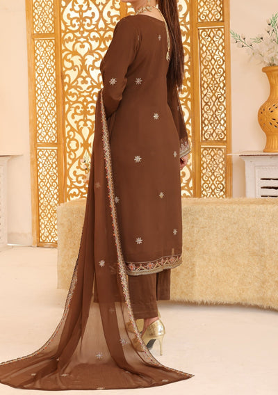 Bin Hameed Ready Made Heavy Embroidered Chiffon Dress - db24681