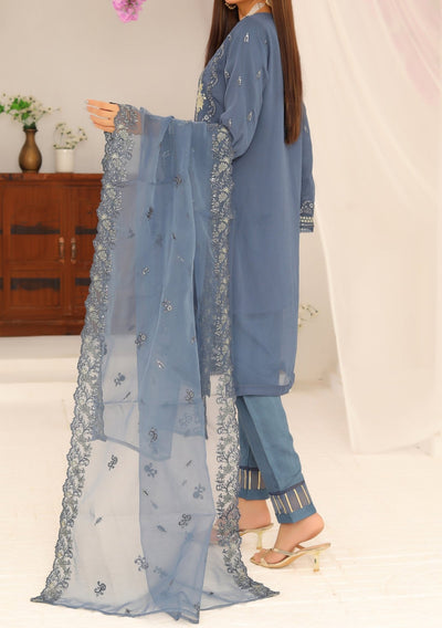 Bin Hameed Ready Made Heavy Embroidered Chiffon Dress - db24670